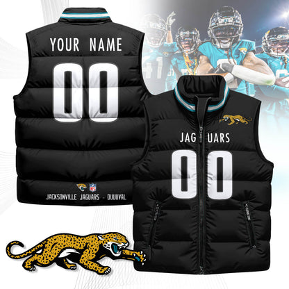 Personalized Jacksonville Jaguars Unisex Puffer Vest