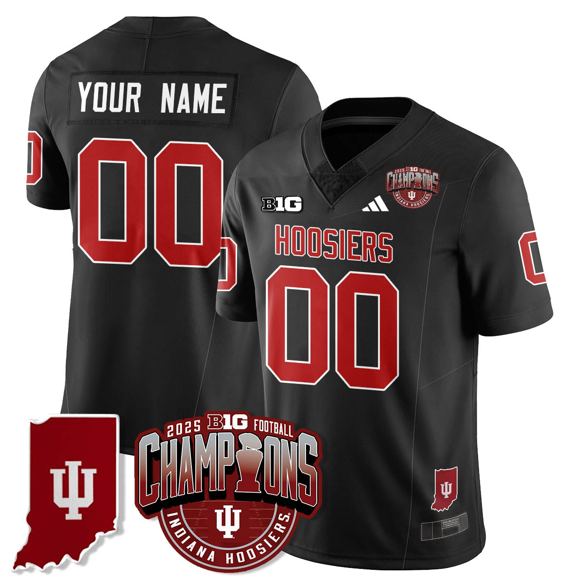Indiana Hoosiers Vapor Limited Football Custom Jersey - Big 10 Champions - All Stitched
