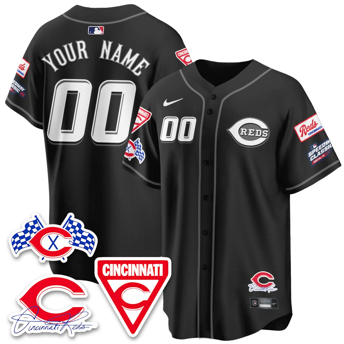 Cincinnati Reds 2025 Speedway Limited Custom Jersey - All Stitched