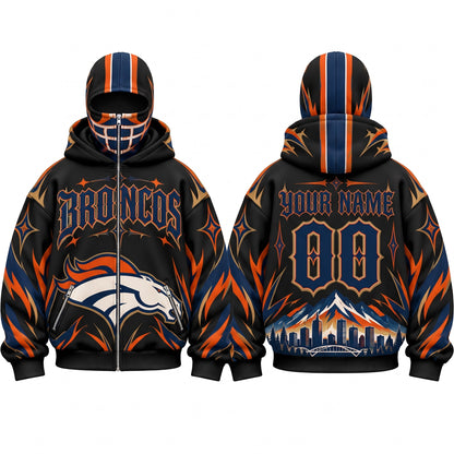 DEN Gothic Style Custom Mask Zip Up Hoodie - Printed V2