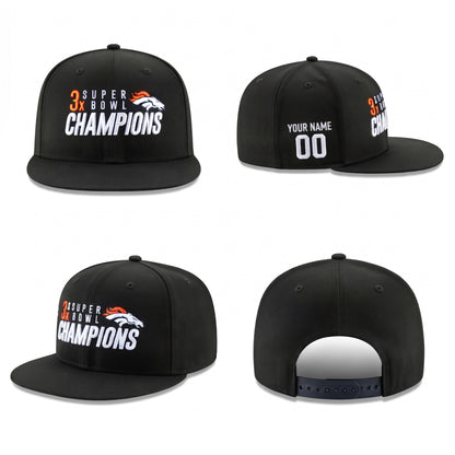 DEN 3x Super Bowl Champions Custom Snapback Cap - Embroidered V2
