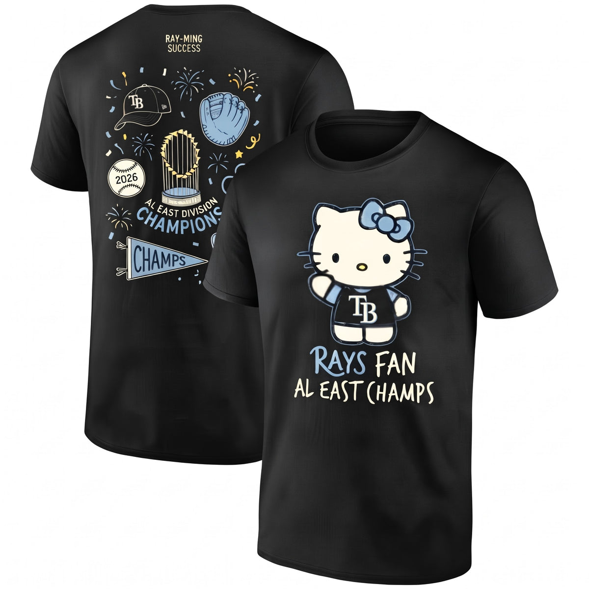TB x Meow KT AL East Division Champions Two Sides T-Shirt - Printed V2