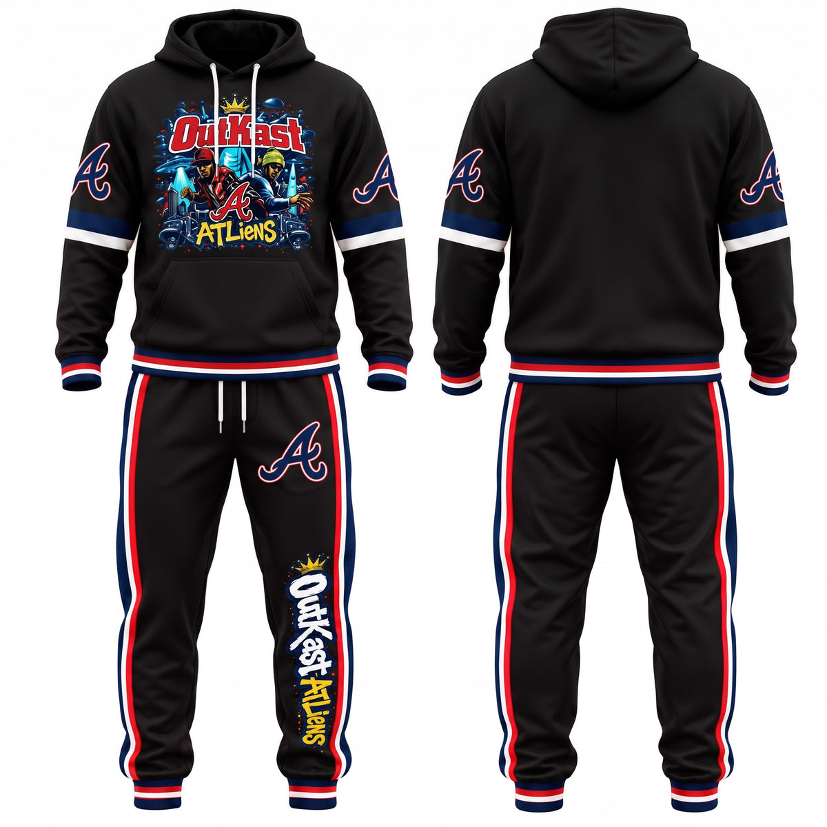 ATL x ATliens Streetwear Hoodie Pants Set - Printed
