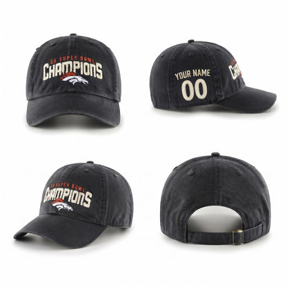 DEN 3x Super Bowl Champions Custom Wash Hat - Embroidered