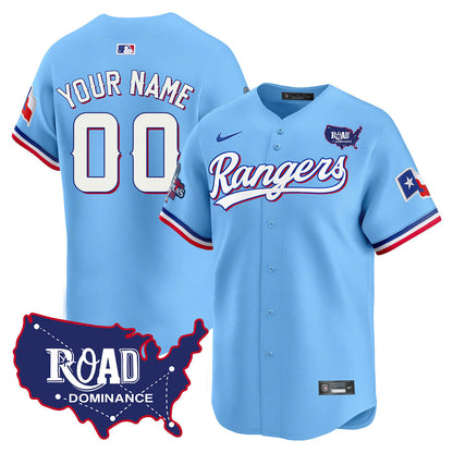 Rangers 2024 Road Dominance Limited Custom Jersey TLA - All Stitched