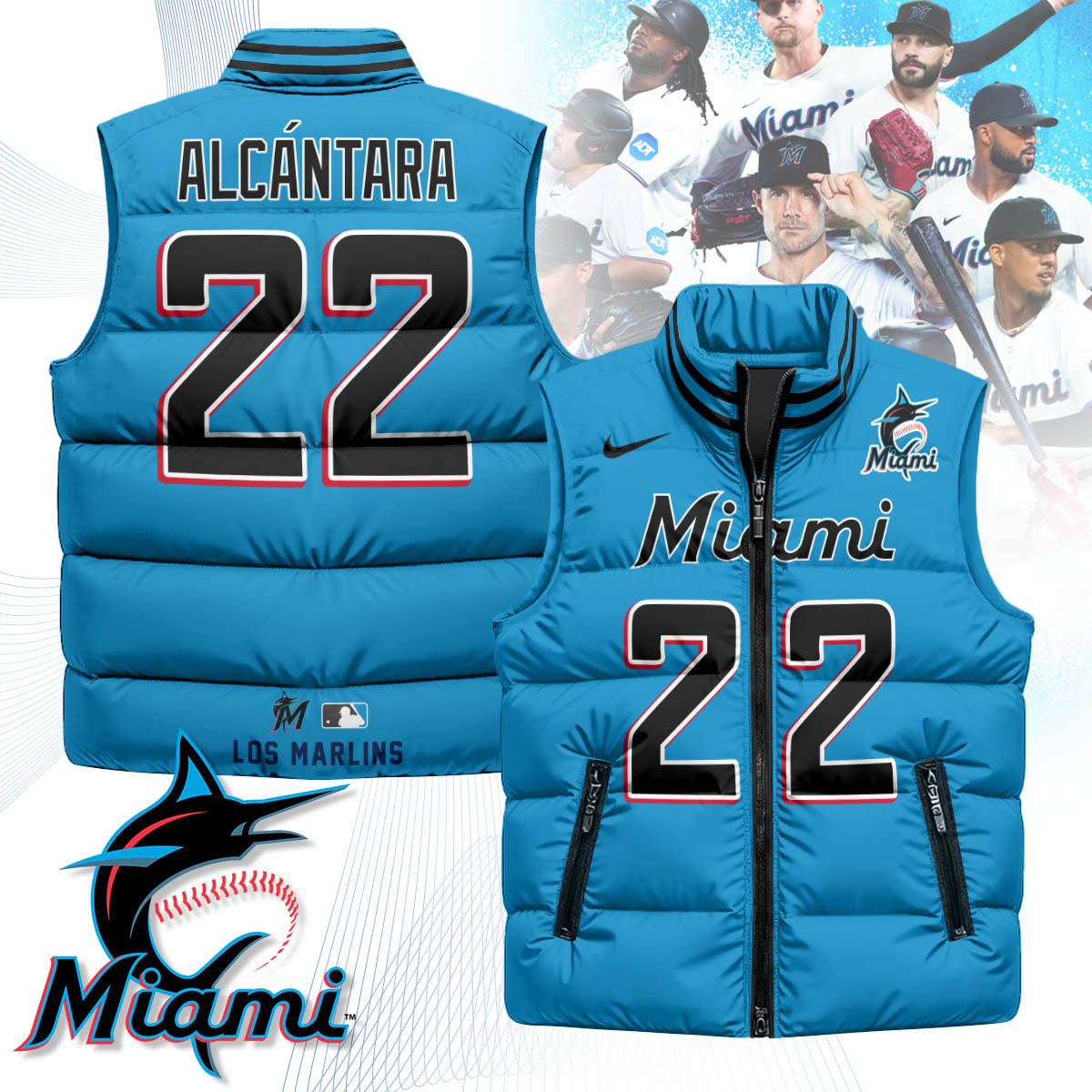 Miami Marlins Unisex Puffer Vest