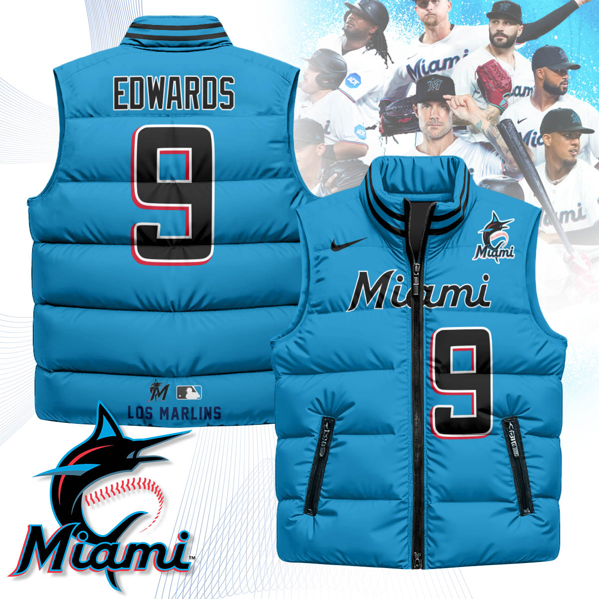 Miami Marlins Unisex Puffer Vest