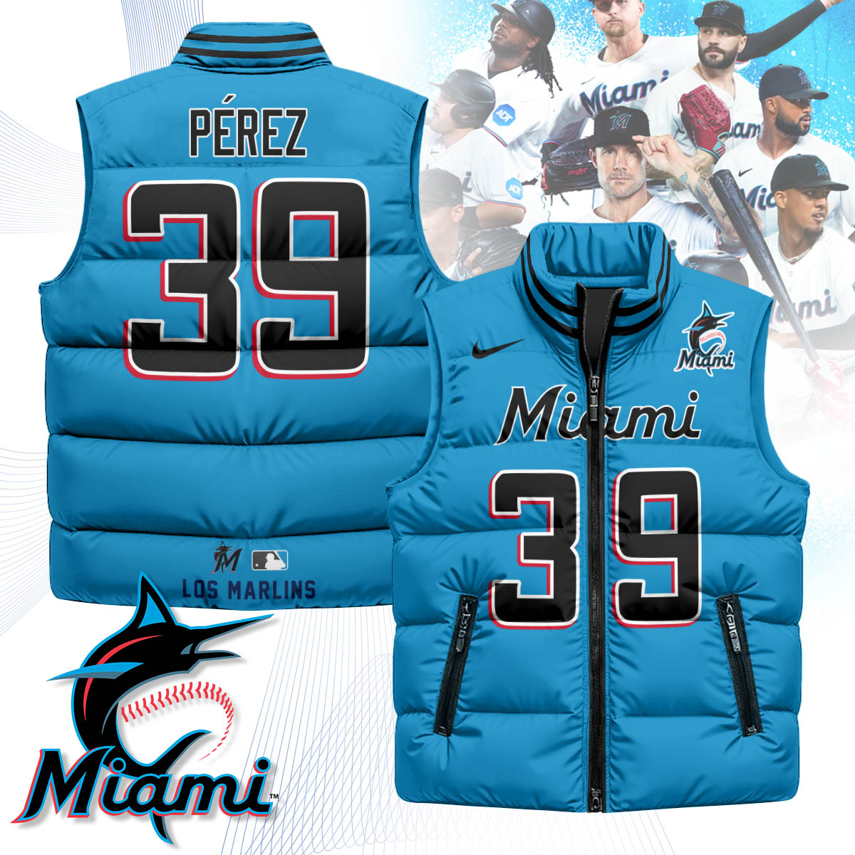 Miami Marlins Unisex Puffer Vest