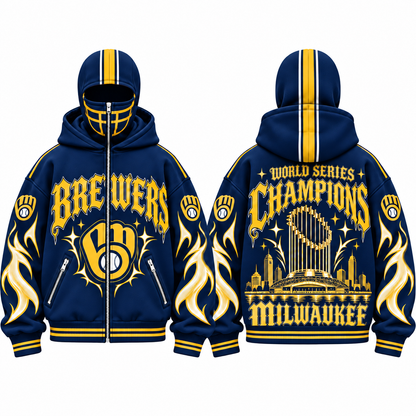 MIL 2026 World Series Champions Mask Zip Up Hoodie - Printed