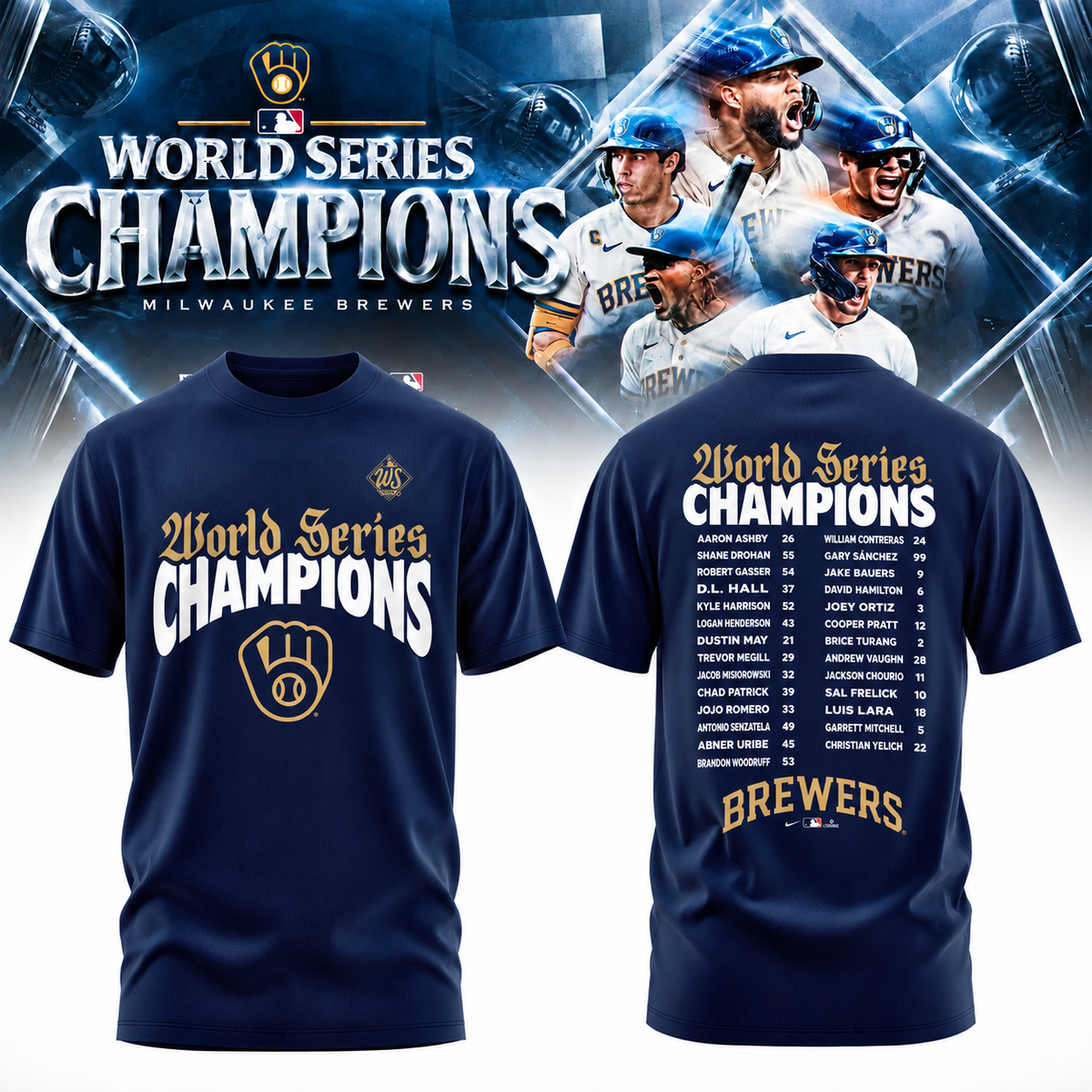 MIL World Series Champions Two Sides T-Shirt - Printed V20