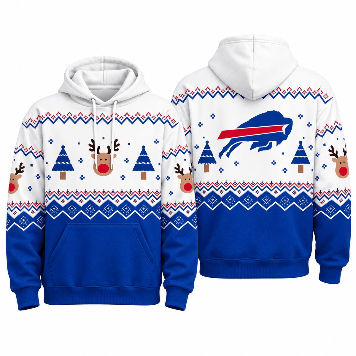 HOU Christmas Fleece Hoodie - Printed