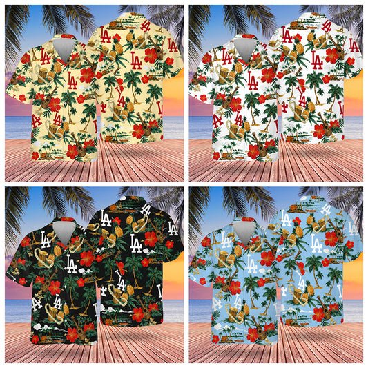 LAD Hawaiian Design Button Shirt