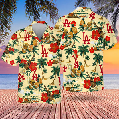 LAD Hawaiian Design Button Shirt