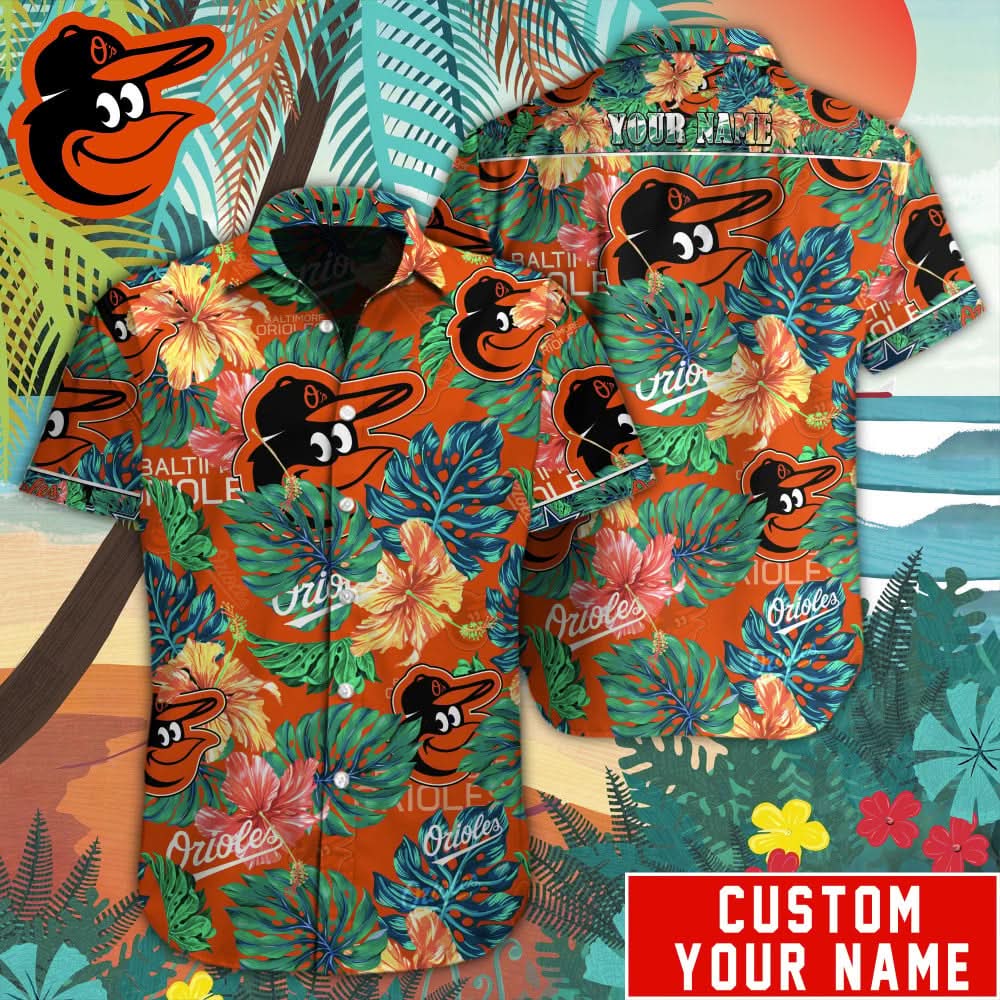 Baltimore Orioles Special Hawaiian Design Button Shirt V2304 - The Lucky Shops