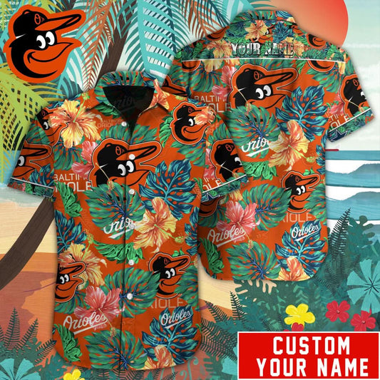 Baltimore Orioles Special Hawaiian Design Button Shirt V2304 - The Lucky Shops