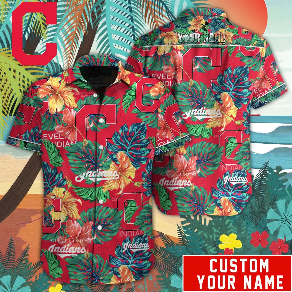 Cleveland Guardians Special Hawaiian Design Button Shirt V2304 - The Lucky Shops