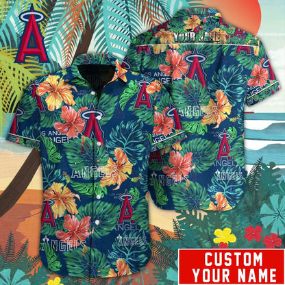 Los Angeles Angels Special Hawaiian Design Button Shirt V2304 - The Lucky Shops