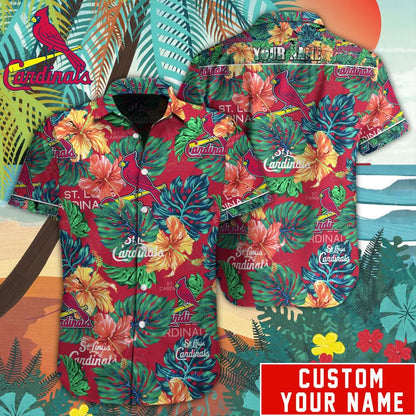 St. Louis Cardinals Special Hawaiian Design Button Shirt V2304 - The Lucky Shops