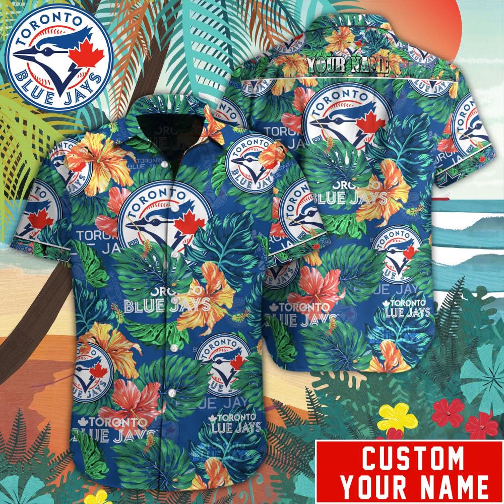 Toronto Blue Jays Special Hawaiian Design Button Shirt V2304 - The Lucky Shops