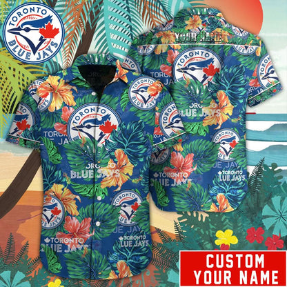 Toronto Blue Jays Special Hawaiian Design Button Shirt V2304 - The Lucky Shops