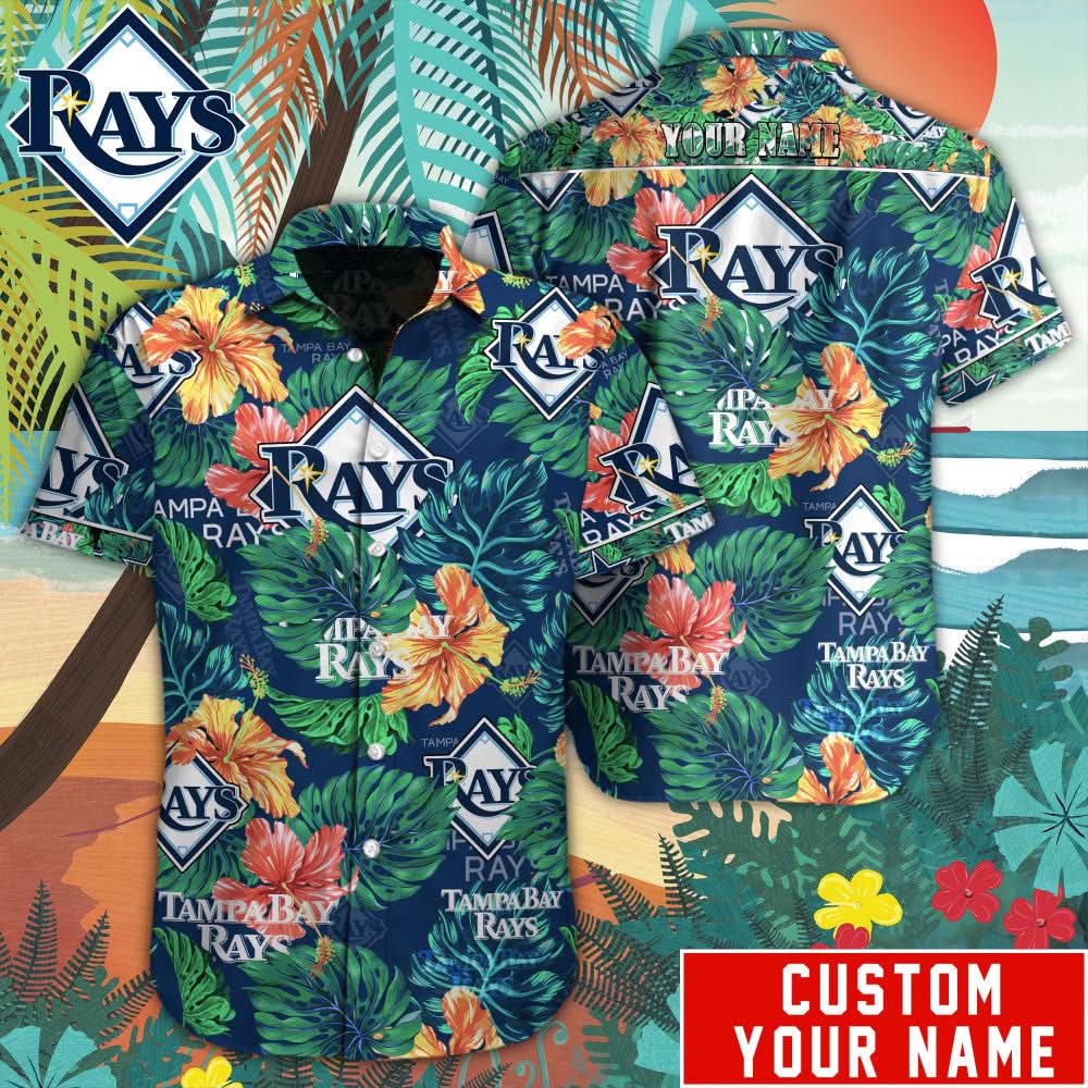 Tampa Bay Rays Special Hawaiian Design Button Shirt V2304 - The Lucky Shops