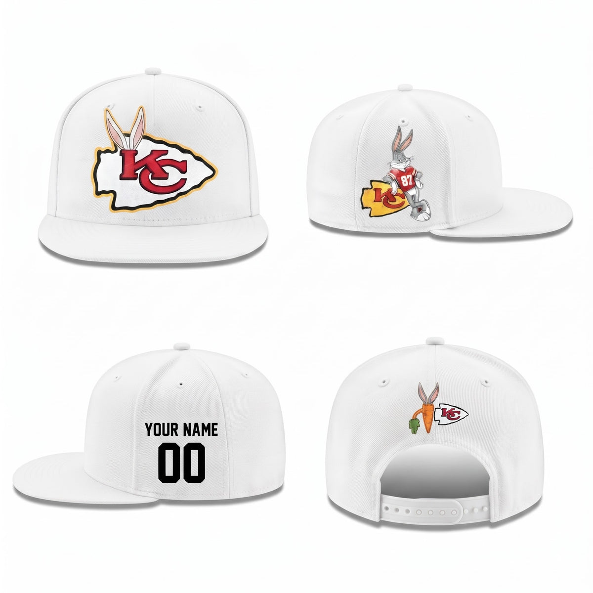 KC x Bunny Personalized Snapback Cap - Printed