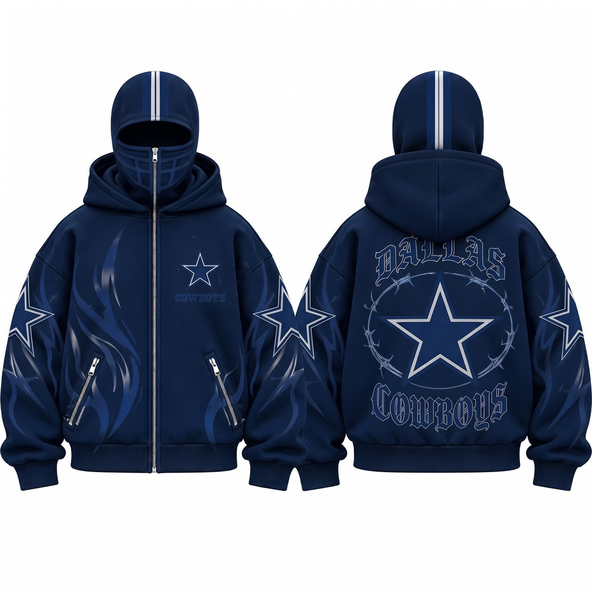 DAL Gothic Style Mask Zip Up Hoodie - Printed V2