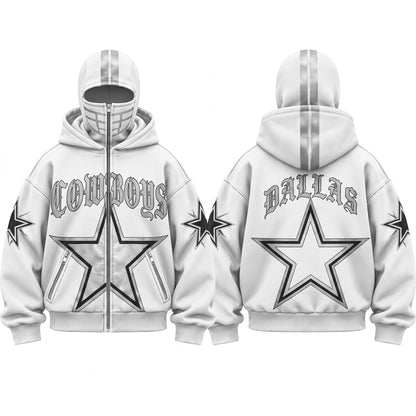 DAL Gothic Style Mask Zip Up Hoodie - Printed