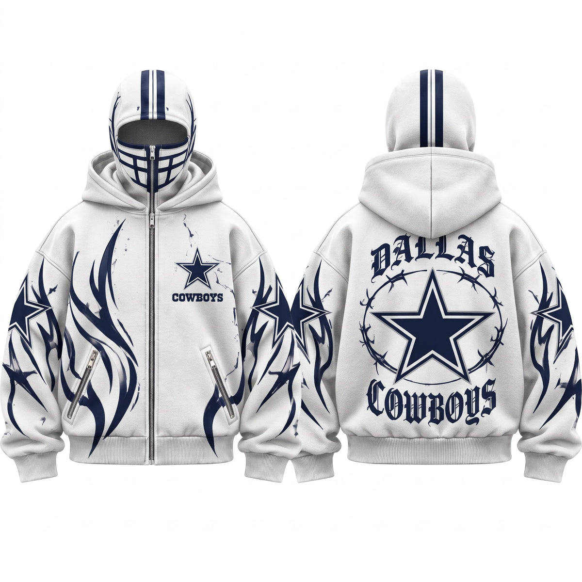 DAL Gothic Style Mask Zip Up Hoodie - Printed V2