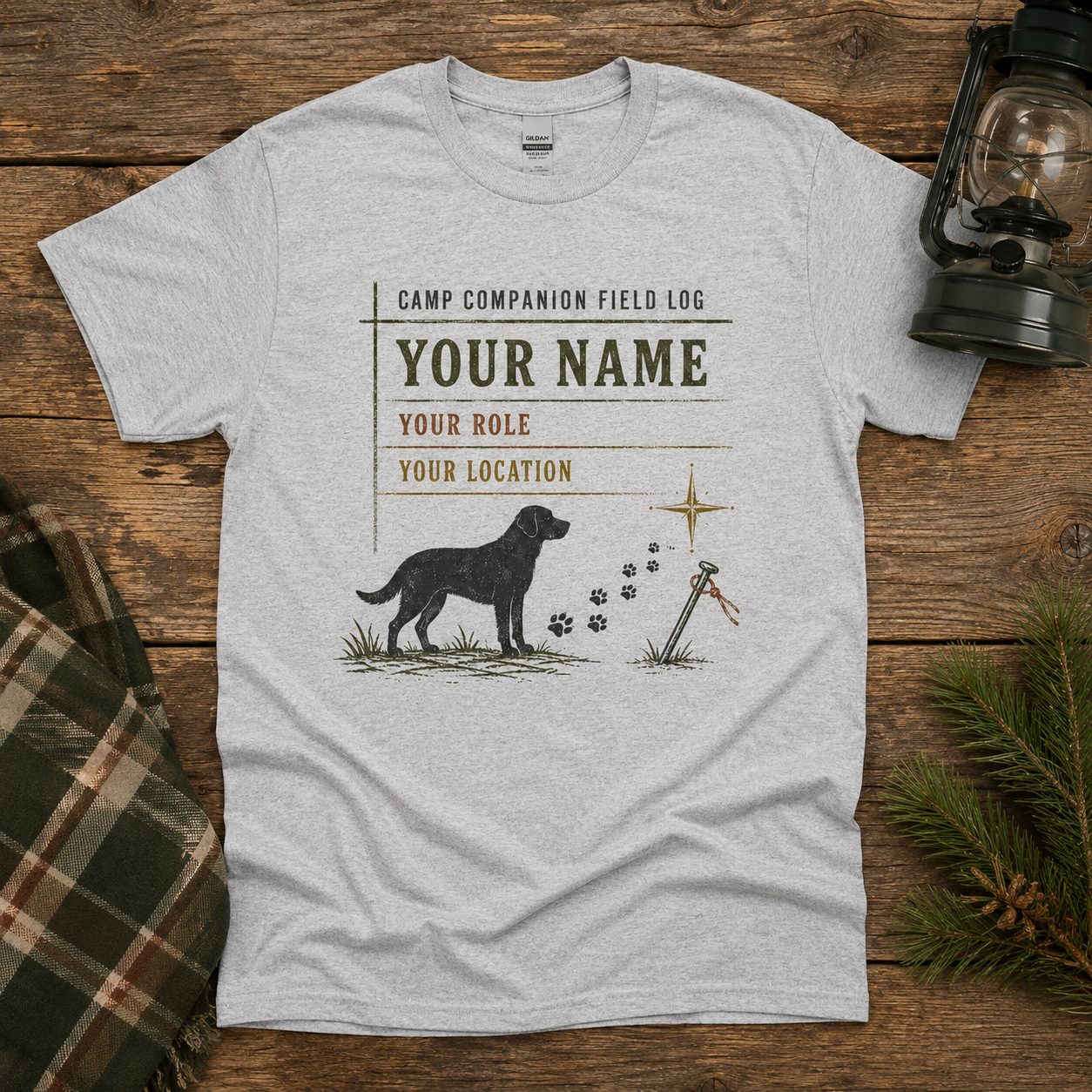 Personalized Dog Camping Sweatshirt, Custom Pet Name Camp Role and Location