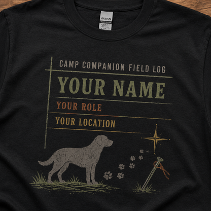 Personalized Dog Camping Sweatshirt, Custom Pet Name Camp Role and Location