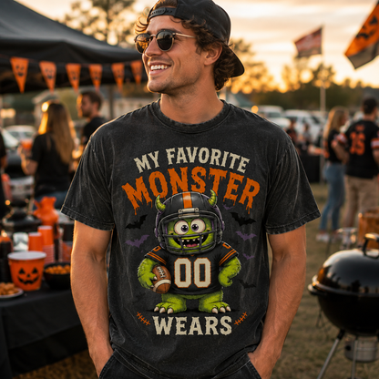 Personalized Football Mom Halloween Player Number Comfort Colors T-Shirt