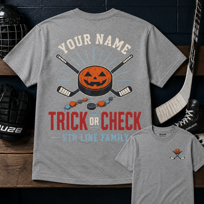 Personalized Fifth Line Hockey Halloween Family T-Shirt