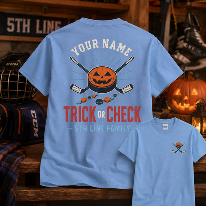 Personalized Fifth Line Hockey Halloween Family T-Shirt