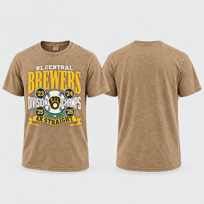 MIL 4X Straight Division Champs Washed T-Shirt - Printed