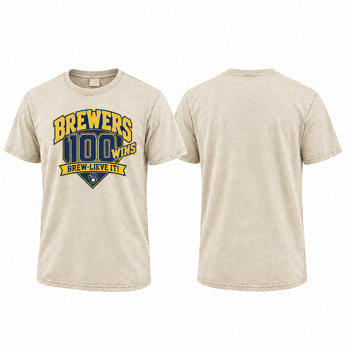 MIL 100 Wins Brew-lieve It Washed T-Shirt - Printed