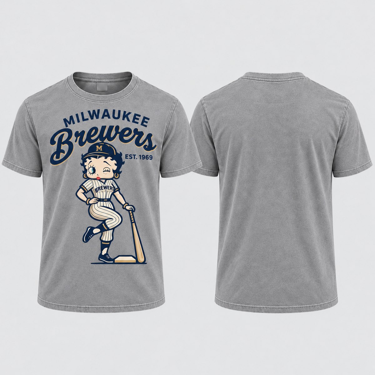 MIL Baseball Girl Washed T-Shirt - Printed