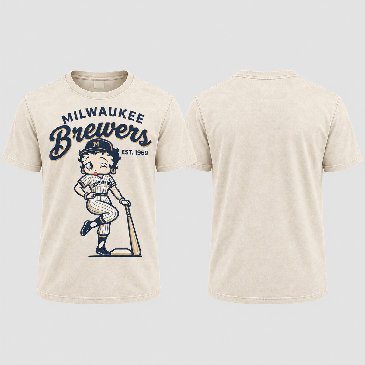 MIL Baseball Girl Washed T-Shirt - Printed