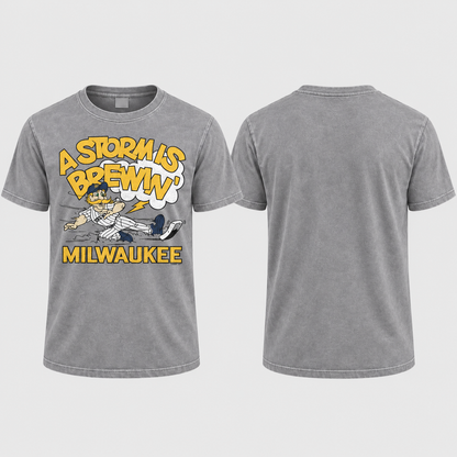 MIL A Storm Is Brewin' Washed T-Shirt - Printed