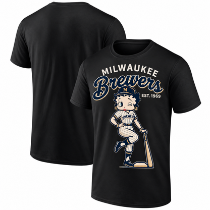 MIL Baseball Girl One Side T-Shirt - Printed