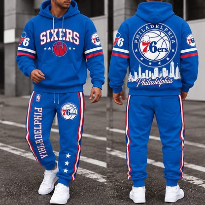 Philadelphia 76ers Streetwear Hoodie Pants Set - Printed