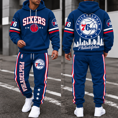 Philadelphia 76ers Streetwear Hoodie Pants Set - Printed