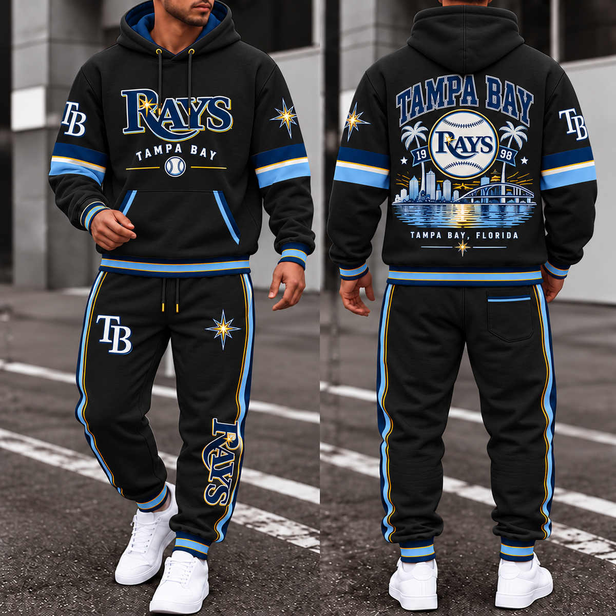 TBR Streetwear Hoodie Pants Set - Printed