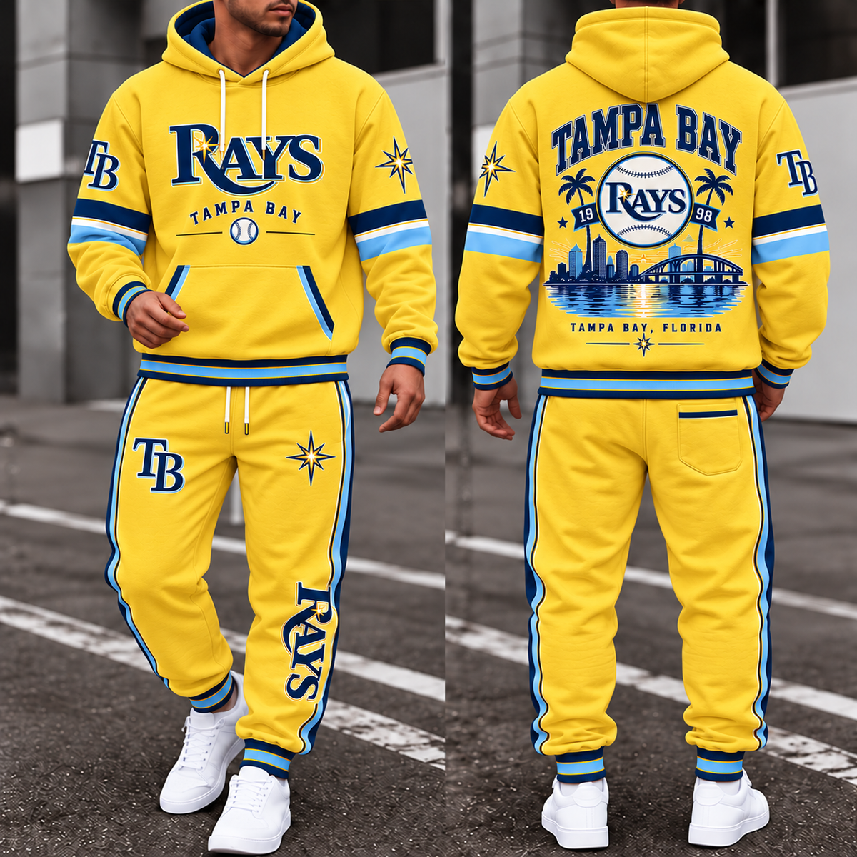 TBR Streetwear Hoodie Pants Set - Printed