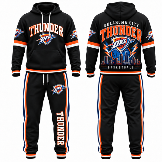 OKC Streetwear Hoodie Pants Set - Printed