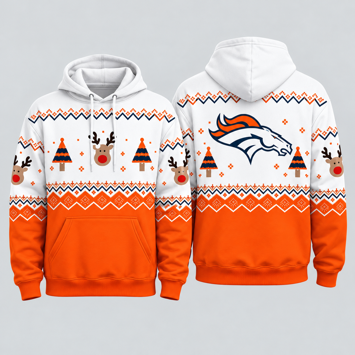 DEN Christmas Fleece Hoodie - Printed