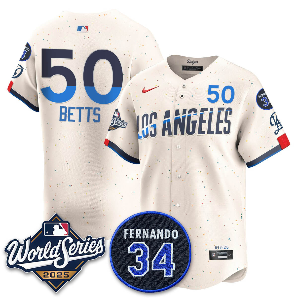 LAD 2025 National League Champions Jersey - All Stitched
