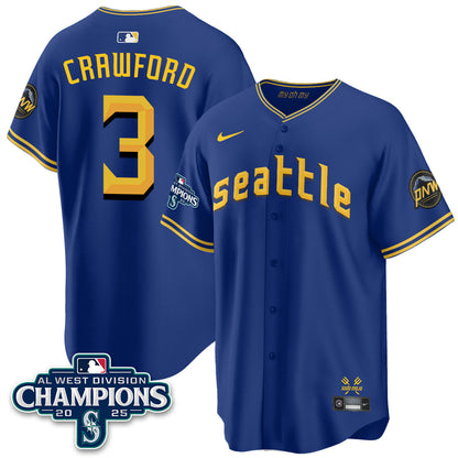 Seattle Mariners 2025 AL West Division Champions Jersey - All Stitched