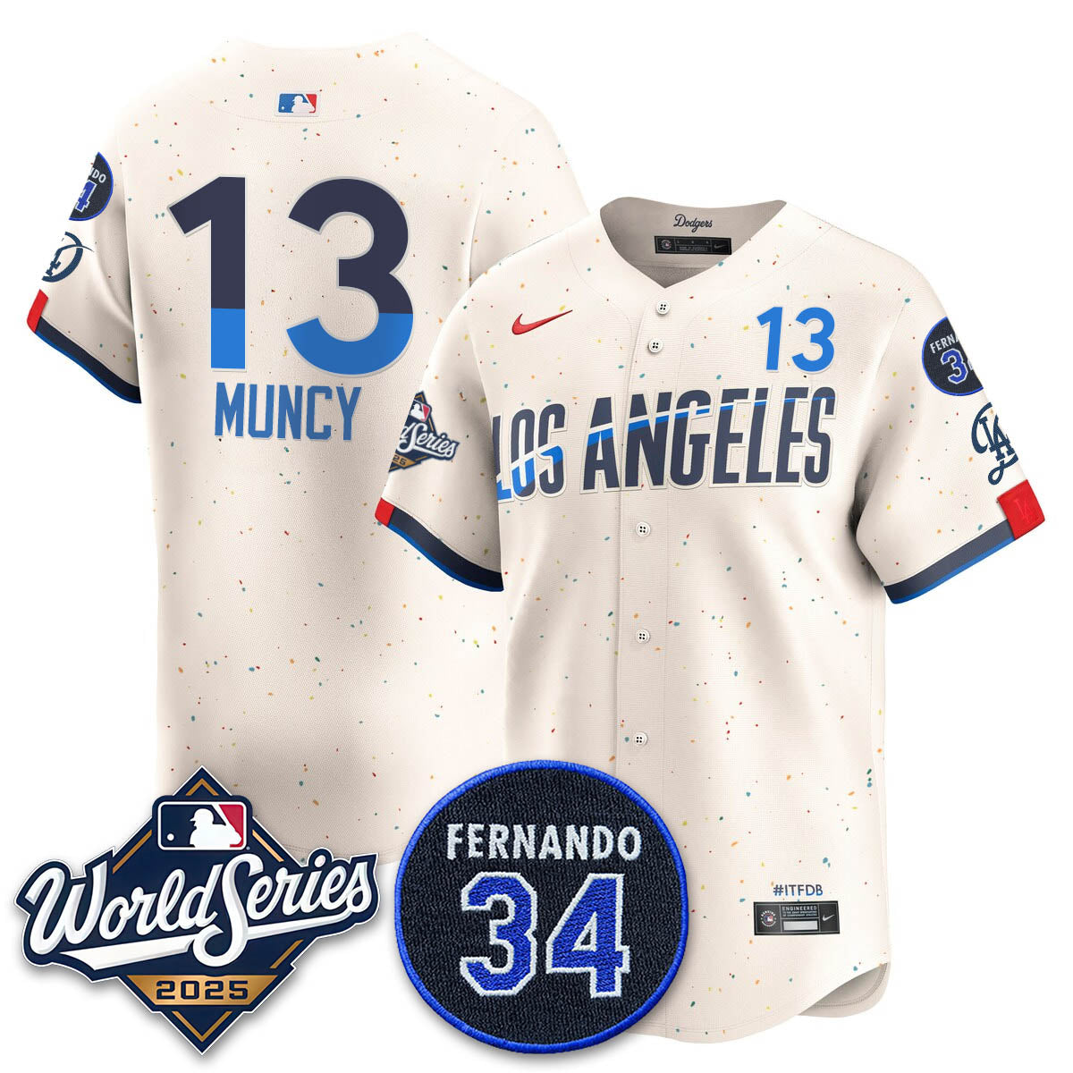 LAD 2025 National League Champions Jersey - All Stitched