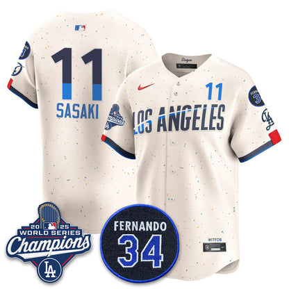 LAD 2025 World Series Champions Jersey - All Stitched